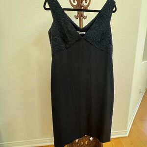 Jill Sander Beautiful Vintage Black Beaded Dress Mid-Length Size 42